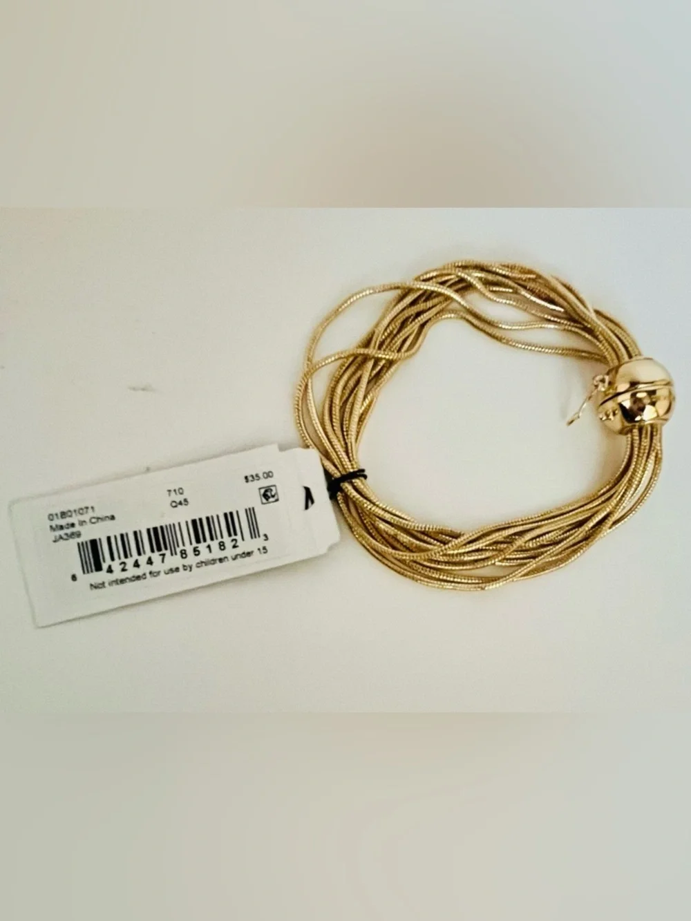 Anne Klein Gold-Tone Multirow Dome Magnetic Closure Statement Bracelet